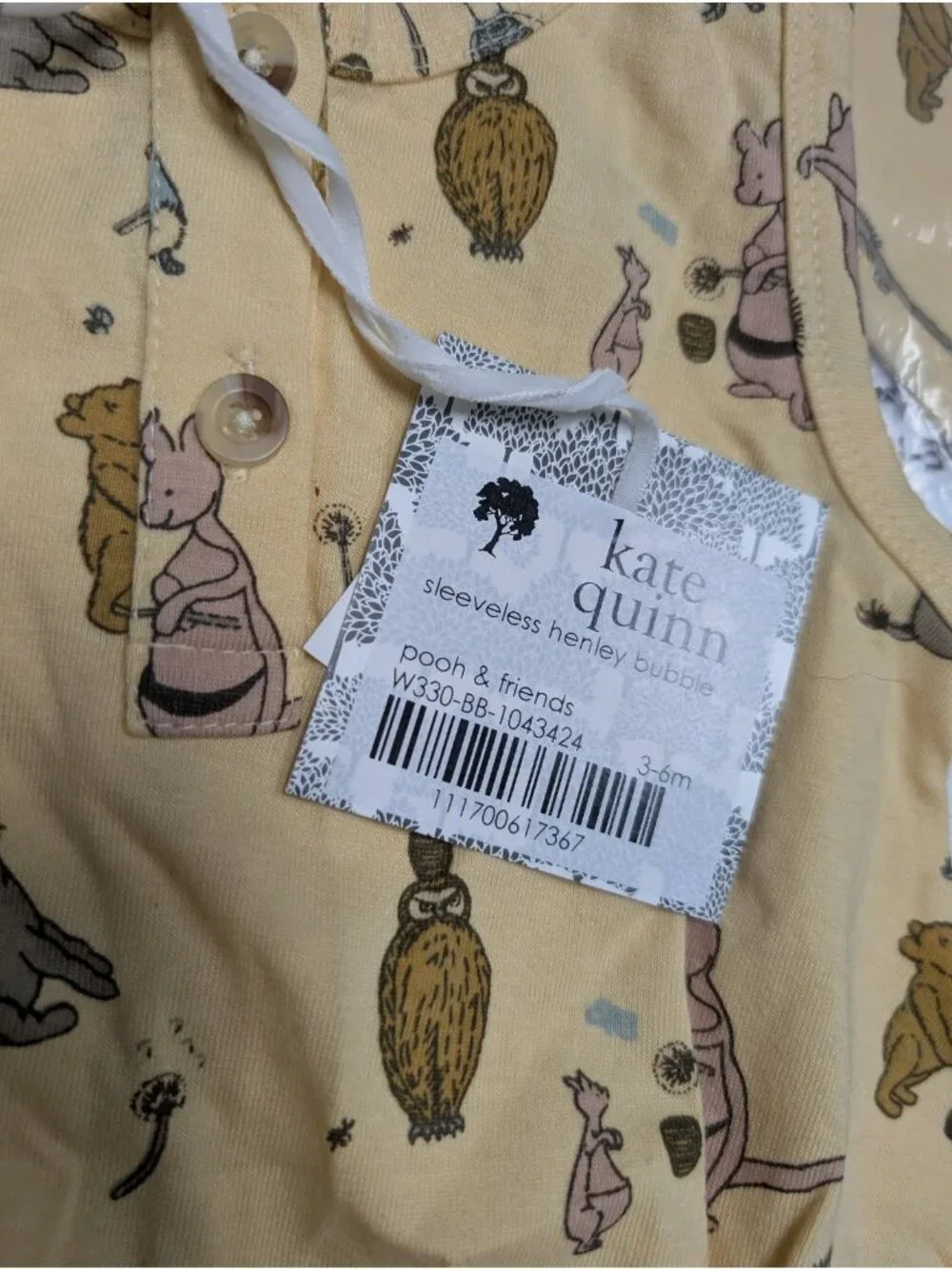 Kate Quinn Organic Cotton Pooh & Friends Winnie the Pooh Bubble Bib Bundle 3-6